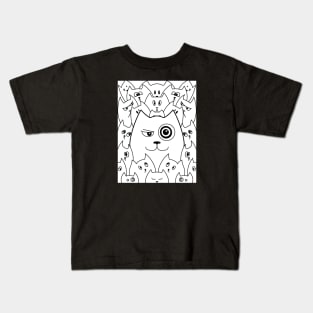 Cats Doodle Art. Funny qute Cat illustration Kids T-Shirt